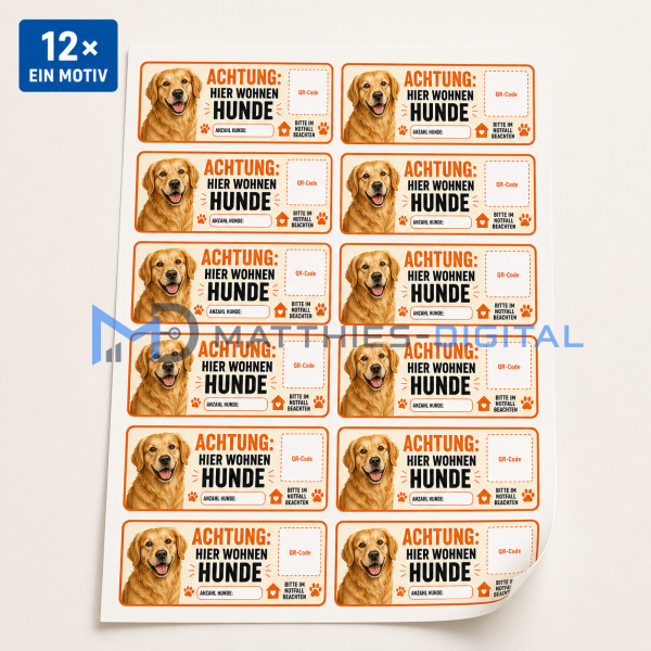 RealNick „Dein Design“ – 12 personalisierte QR-Sticker mit einem Motiv