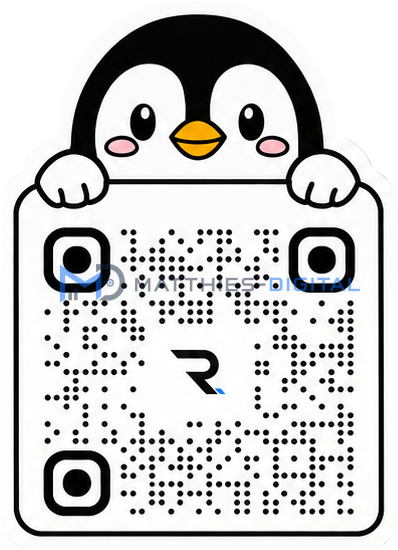 RealNick Profil-Sticker mit Tiermotiv und QR-Code | Ausgeschnitten Pinguin - Farbig