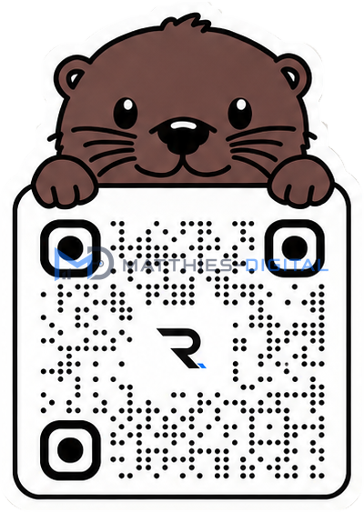 RealNick Profil-Sticker mit Tiermotiv und QR-Code | Ausgeschnitten Otter - Farbig
