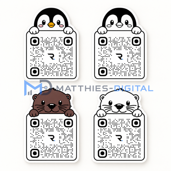 RealNick Profil-Sticker mit Tiermotiv und QR-Code | Ausgeschnitten - B-Ware