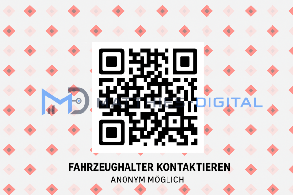 RealNick Kfz-Kontaktsticker „Markant“ mit QR-Code – wetterfest, 99,1 × 67,7 mm, 1 Stück